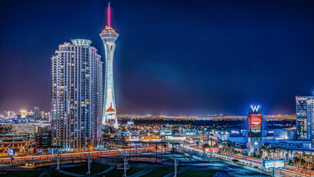 Metropolitan area view at night