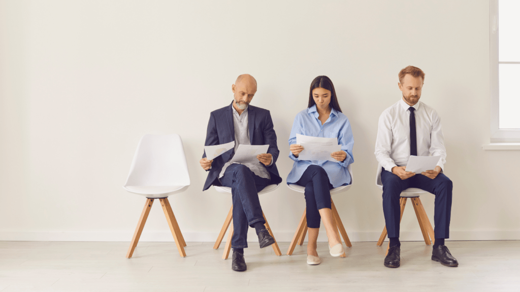 three candidates having their job interview