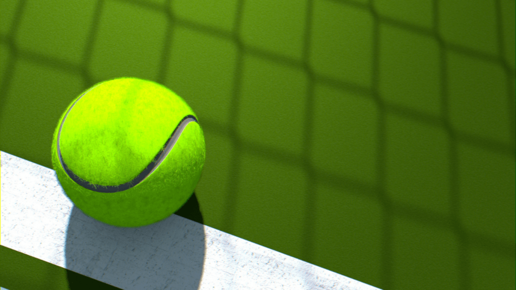 tennis ball in white line