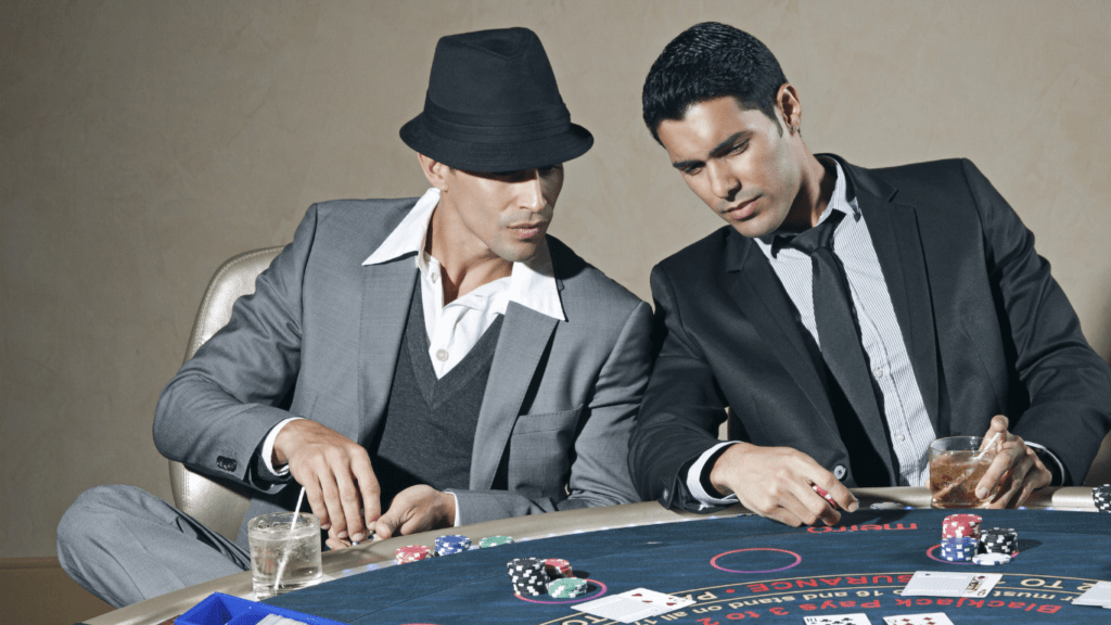 two men playing poker