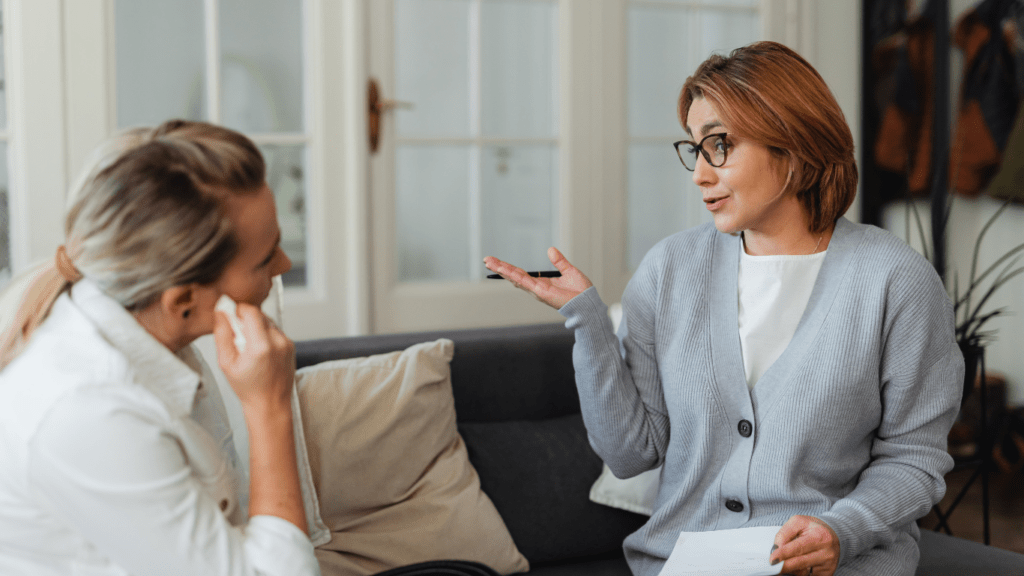 woman having her therapy session